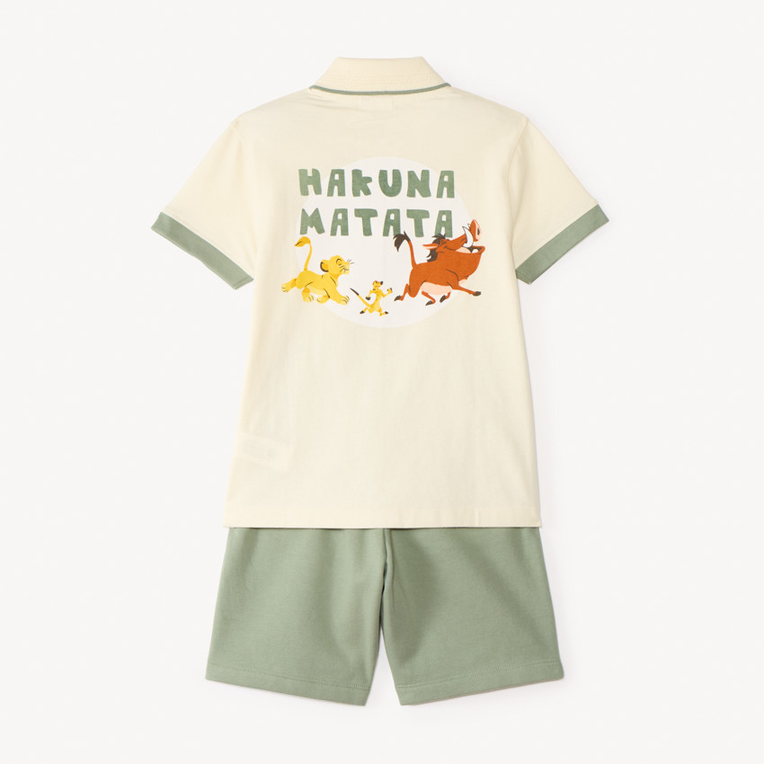 Ensemble 2 pièces polo zippé + bermuda Le Roi Lion Disney pour garçon 