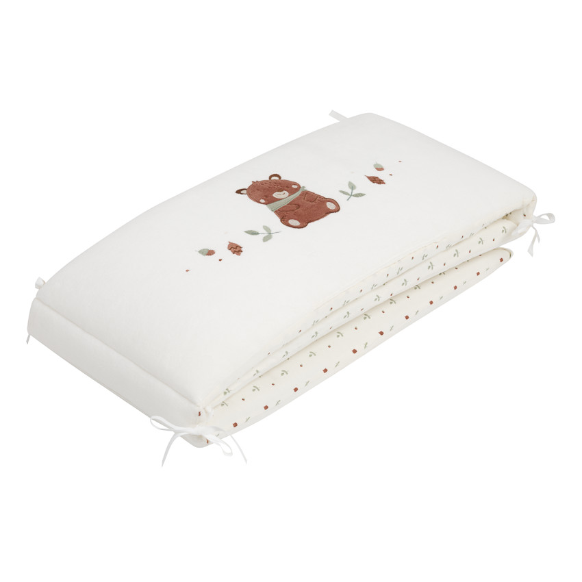 Tour de lit 3 pans double face en velours Roi des Forêts écru 