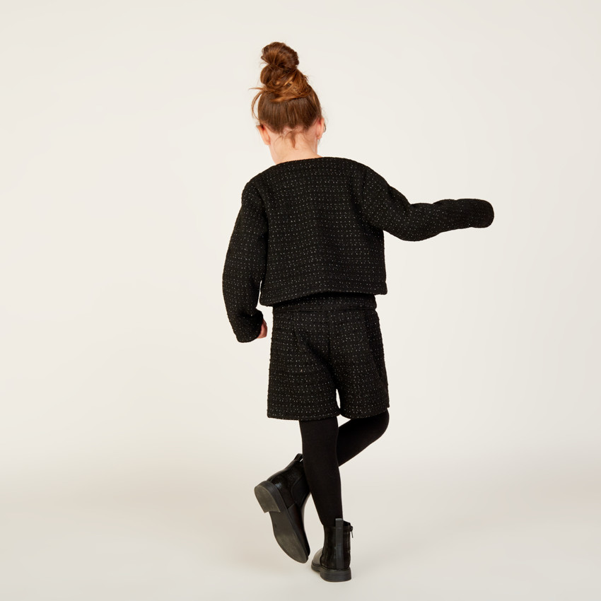 Veste tailleur scintillante en maille fantaisie pour fille 
