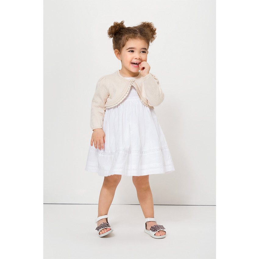 Ensemble de cérémonie robe et culotte en tissu façonné 