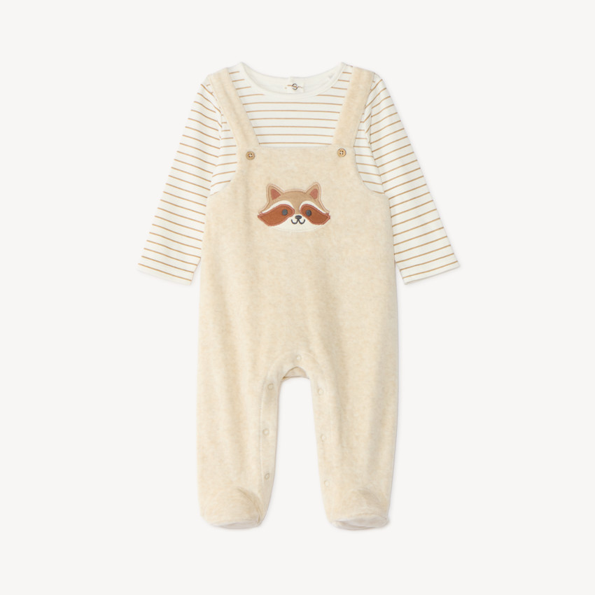 Dors-bien bébé garçon en velours style salopette 