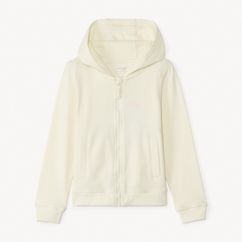 Gilet molleton uni à capuche pour fille