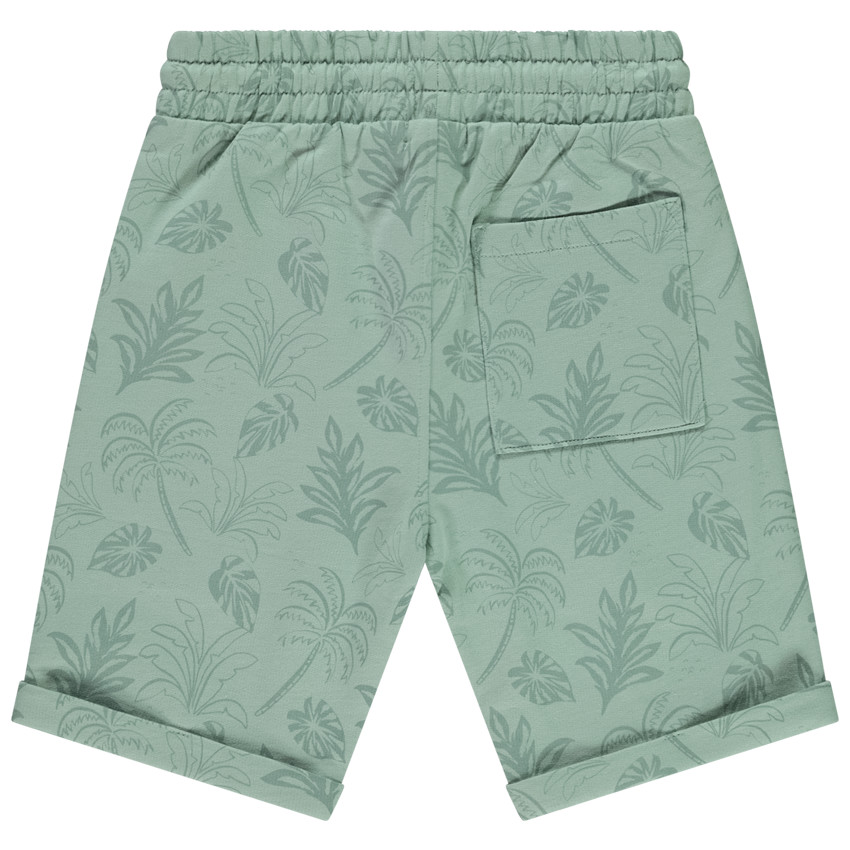 Bermuda en molleton imprimé fantaisie + poche kangourou pour garçon 