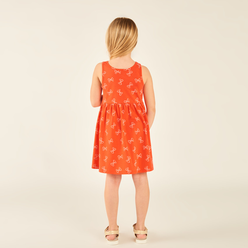 Robe sans manches imprimé nœuds pour fille 