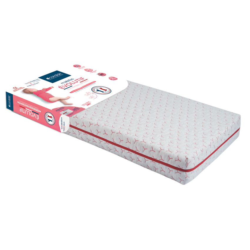 Matelas évolutif 70x140x12cm - Blanc 