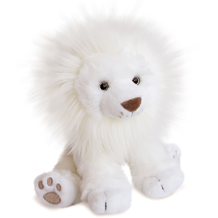 Peluche Lion des neiges 28 cm - Blanc Main Peluche Lion des neiges 28 cm - Blanc