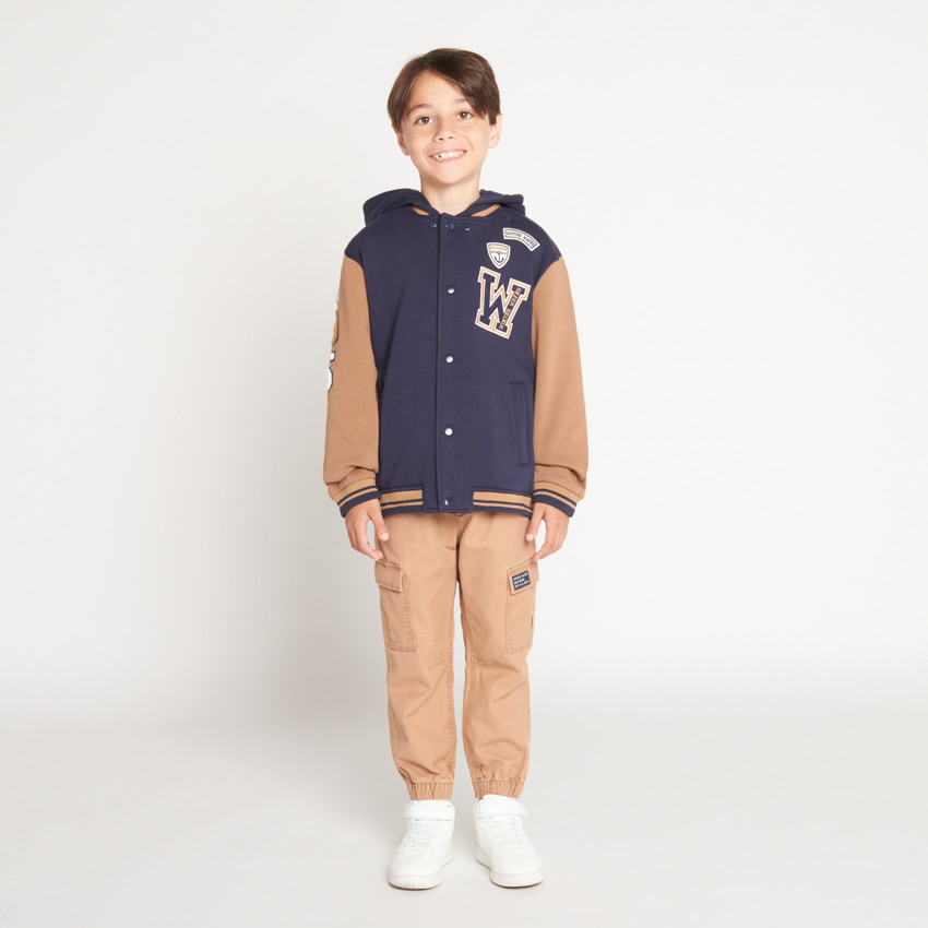 Veste à capuche et col teddy contrecollé pour garçon  