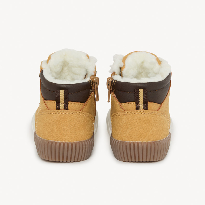 Bottillon camel avec lacets et zip pour bébé garçon 