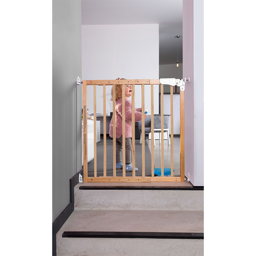 Barrière de porte/escalier 73,5-104 cm en bois coloris naturel 