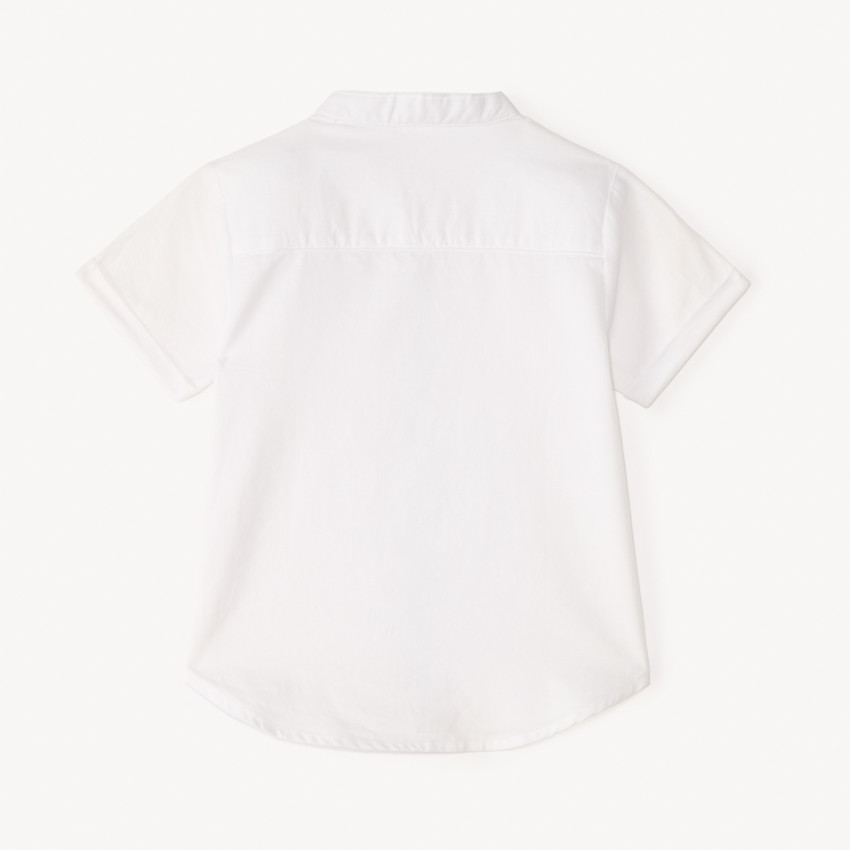 Chemise manches courtes unie à col mao pour bébé garçon 