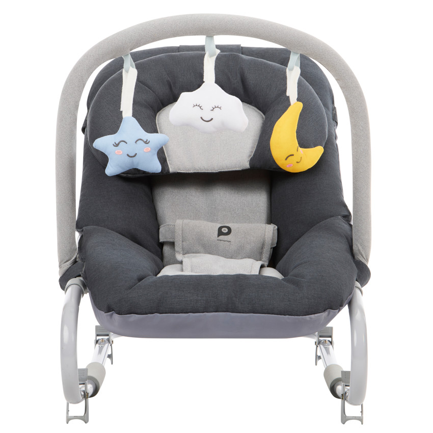 Transat pliable avec arche Comfy gris 