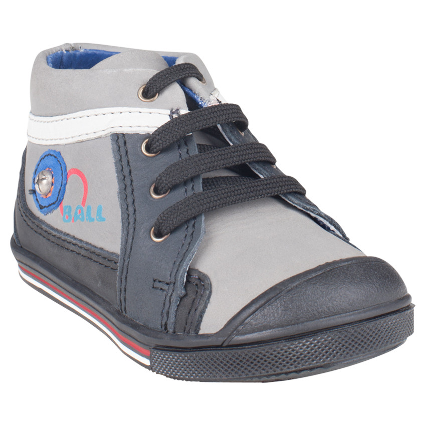 Bottillons à lacets en cuir avec print et rivet