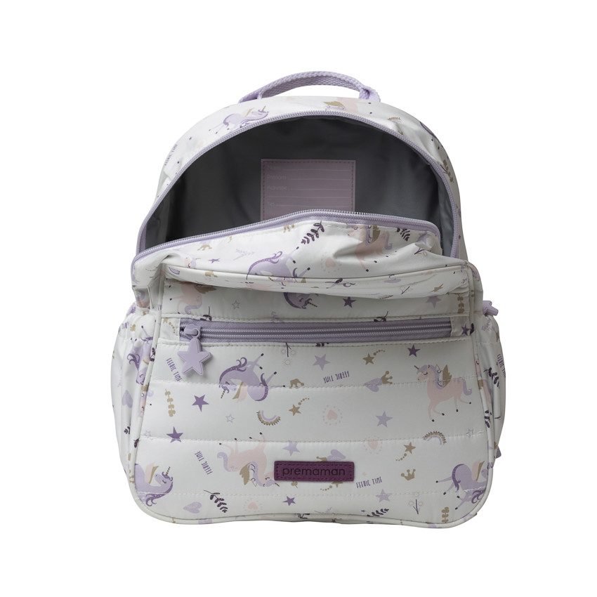 Sac à dos isotherme imprimé licornes blanc 