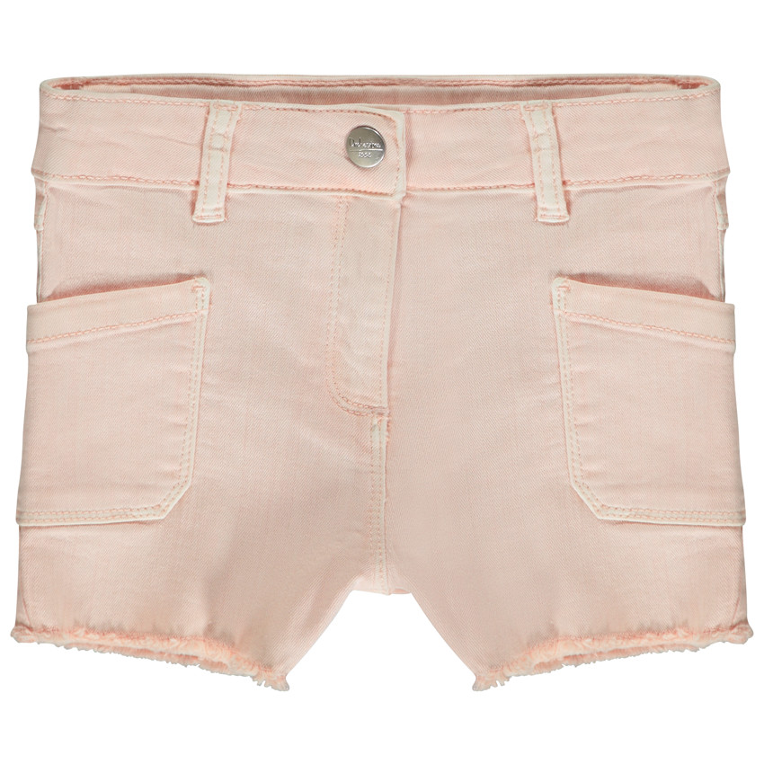 short en jean à poches plaquées pour fille - rose
