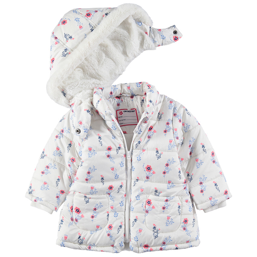Doudoune matelassée à fleurs all-over doublée sherpa  