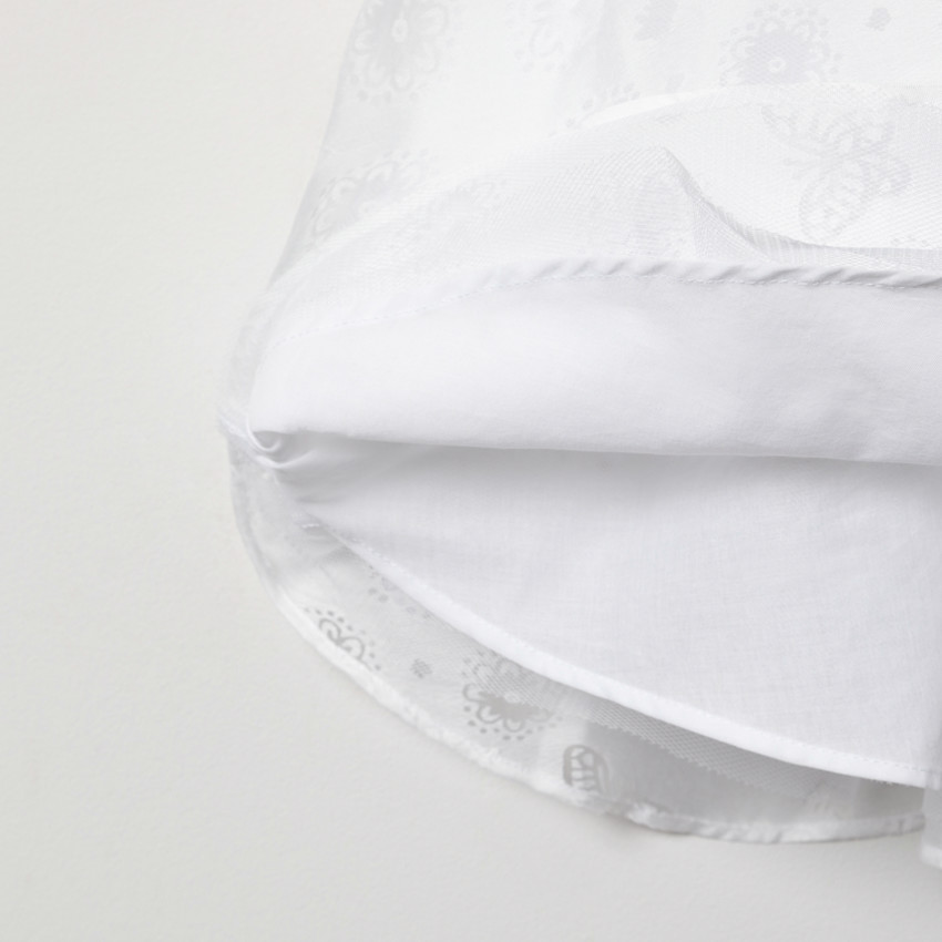 Robe de cérémonie blanche à motifs en jacquard pour fille 