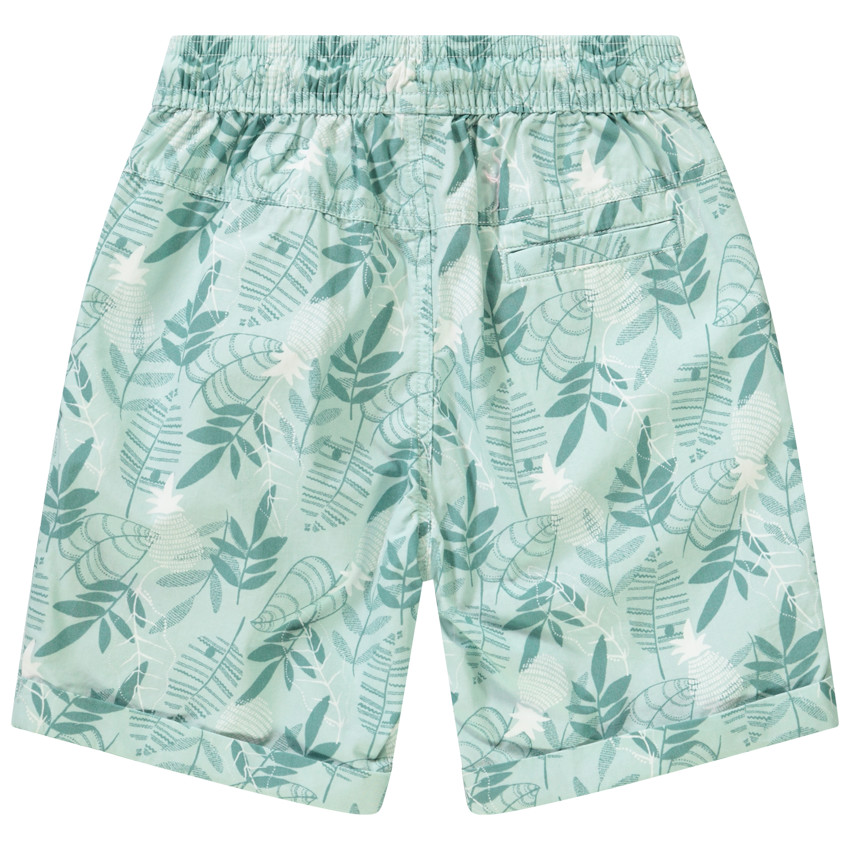 Bermuda en coton imprimé feuilles pour garçon 