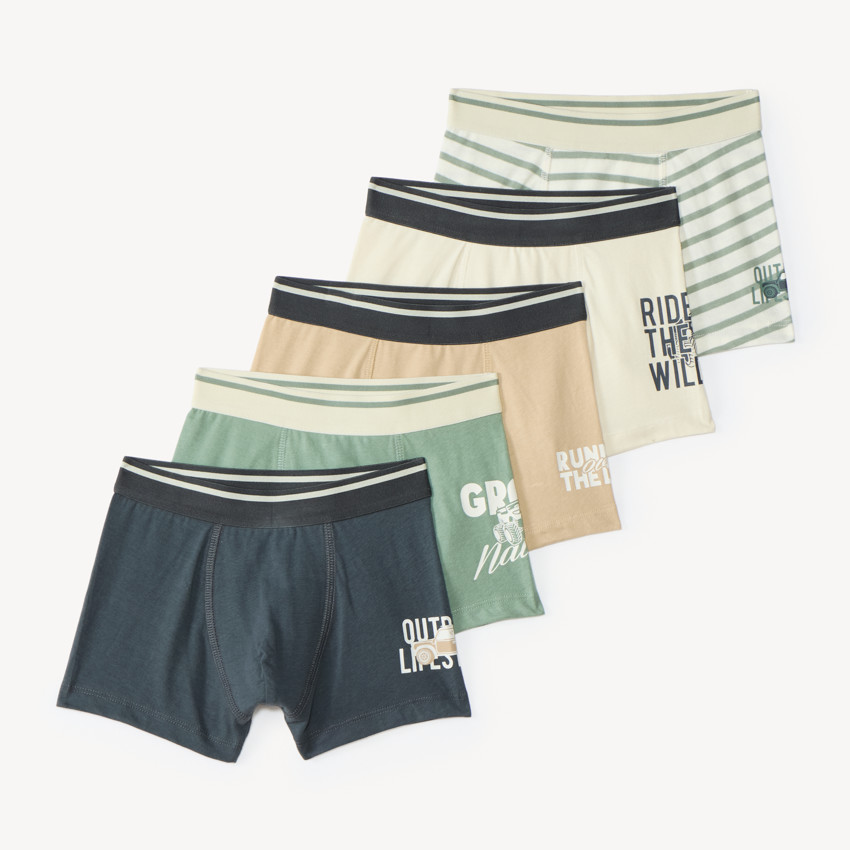 Lot de 5 boxers garçon motifs voitures
