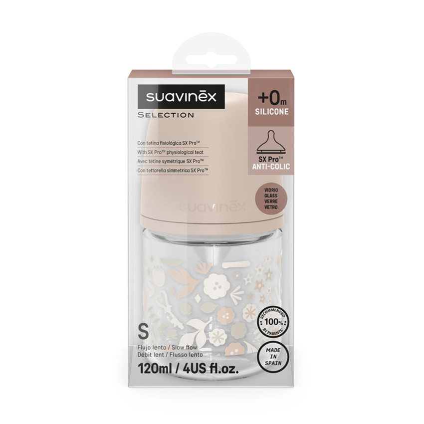 Biberon en verre avec tétine SX Pro S 120ML Wonderland Rose 