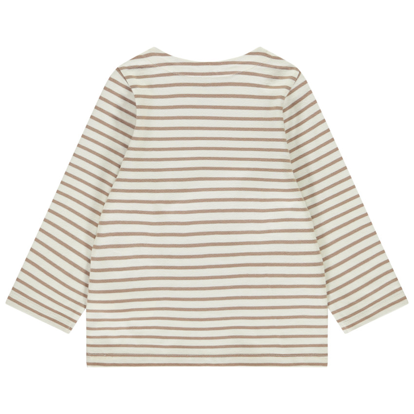 Marinière à patch ourson en bouclettes pour bébé 