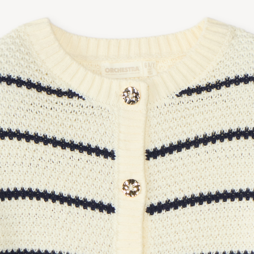 Gilet en tricot rayé fille 