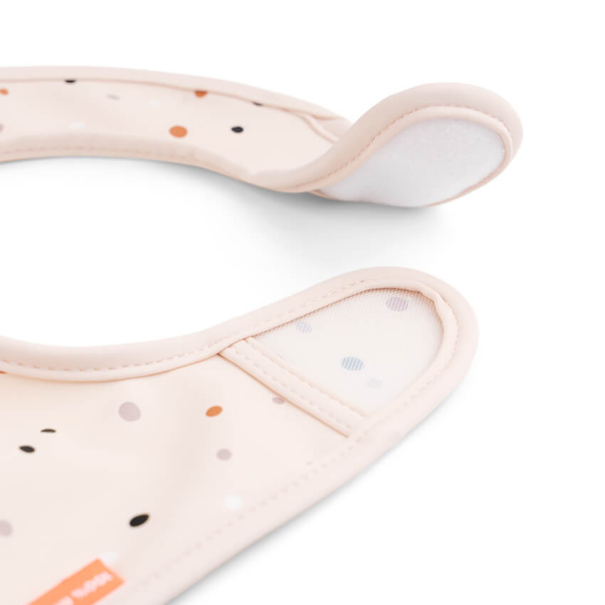 Lot de 2 bavoirs avec attache en velcro - Rose 