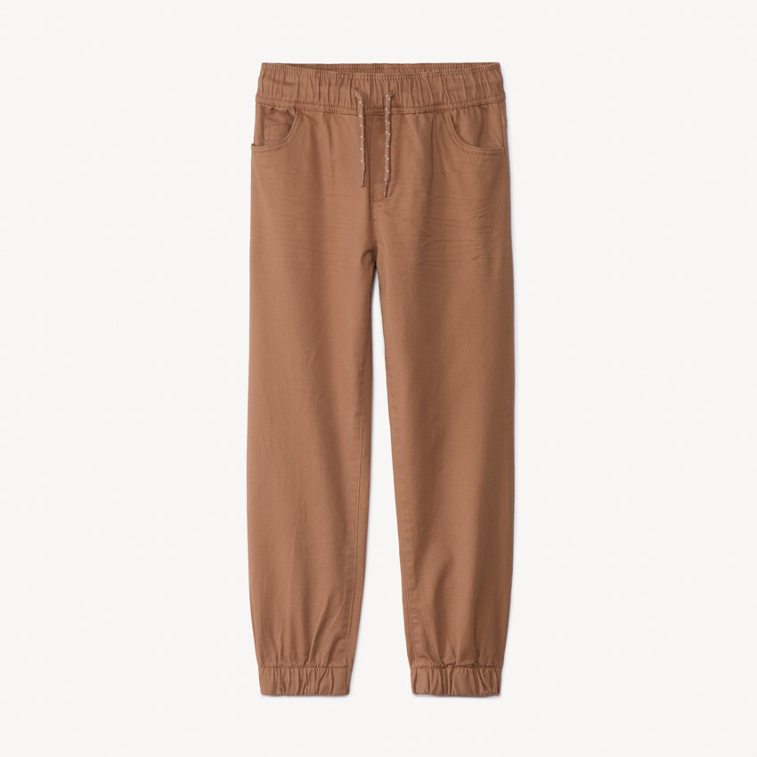 Pantalon jogger uni en twill pour garçon
