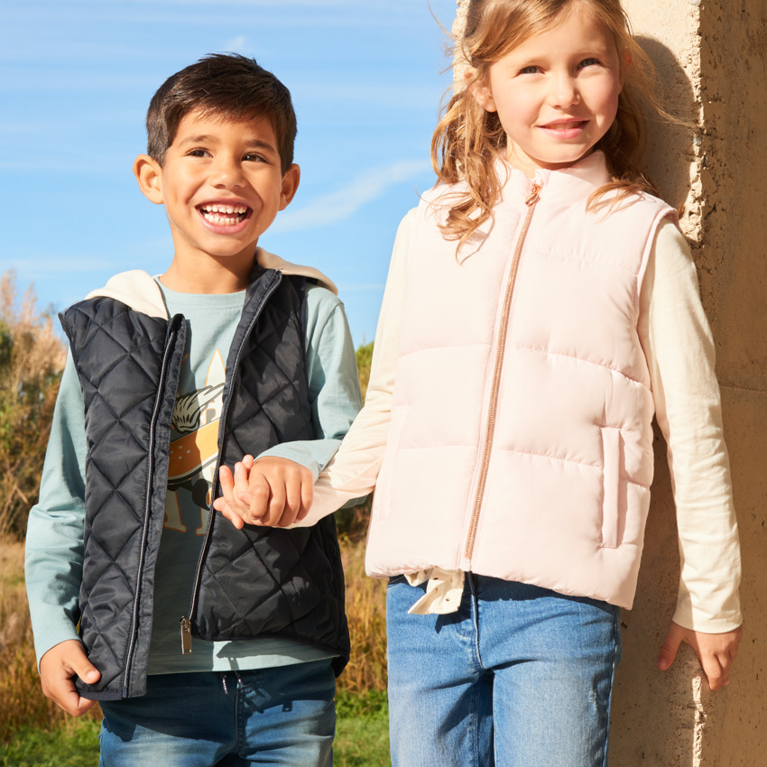 Doudoune sans manches matelassée à capuche pour garçon 