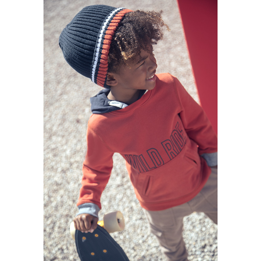 Ensemble bonnet et snood doublés sherpa pour enfant garçon 