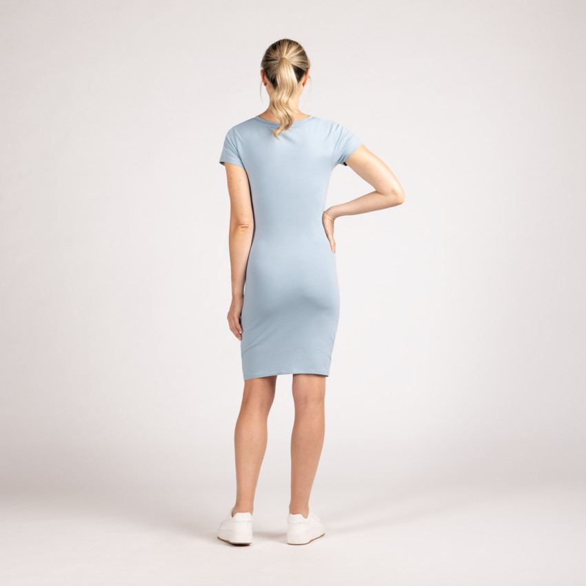 Robe de grossesse moulante unie effet croisé 