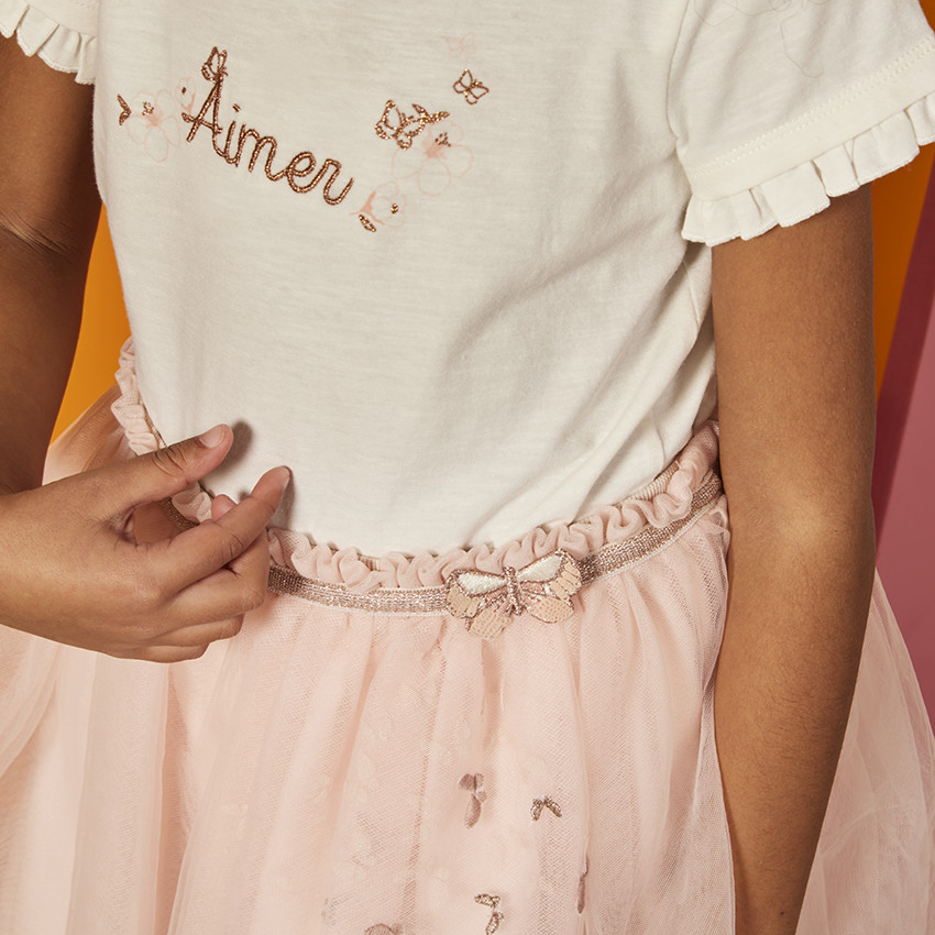 Jupe volumineuse en tulle motif papillons pour fille 
