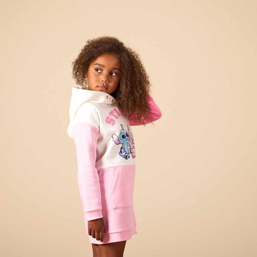 Robe en molleton effet colorblock avec print Stitch Disney pour fille 