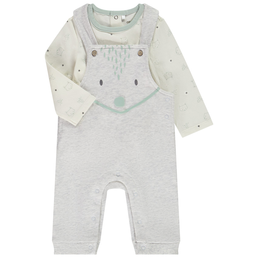 Ensemble 2 pièces avec salopette pour bébé 