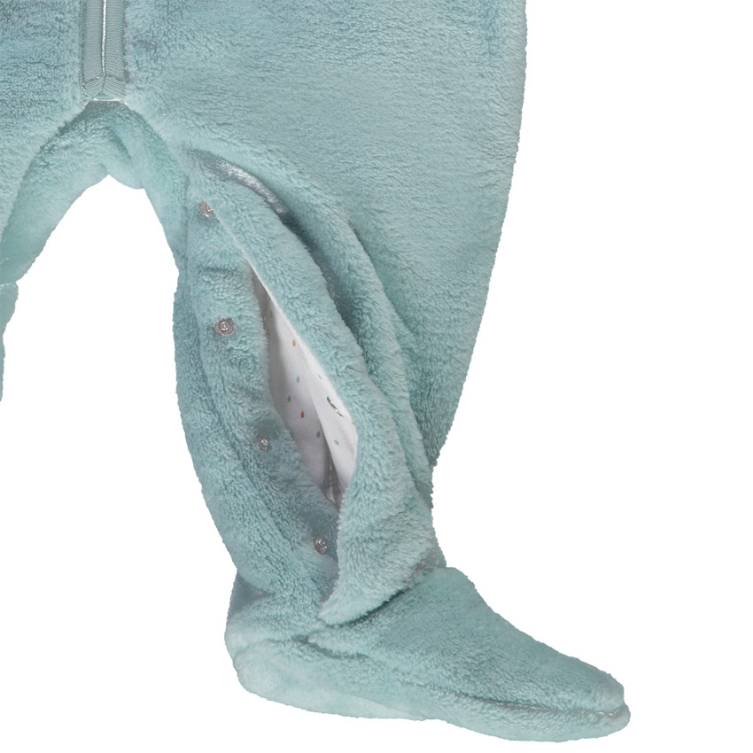 Combi-pilote en sherpa uni à capuche fantaisie pour bébé 
