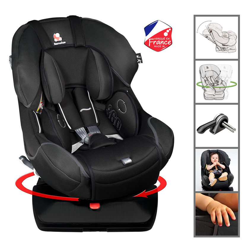 Siège-auto 360° groupe 0+/1 - Total Black 