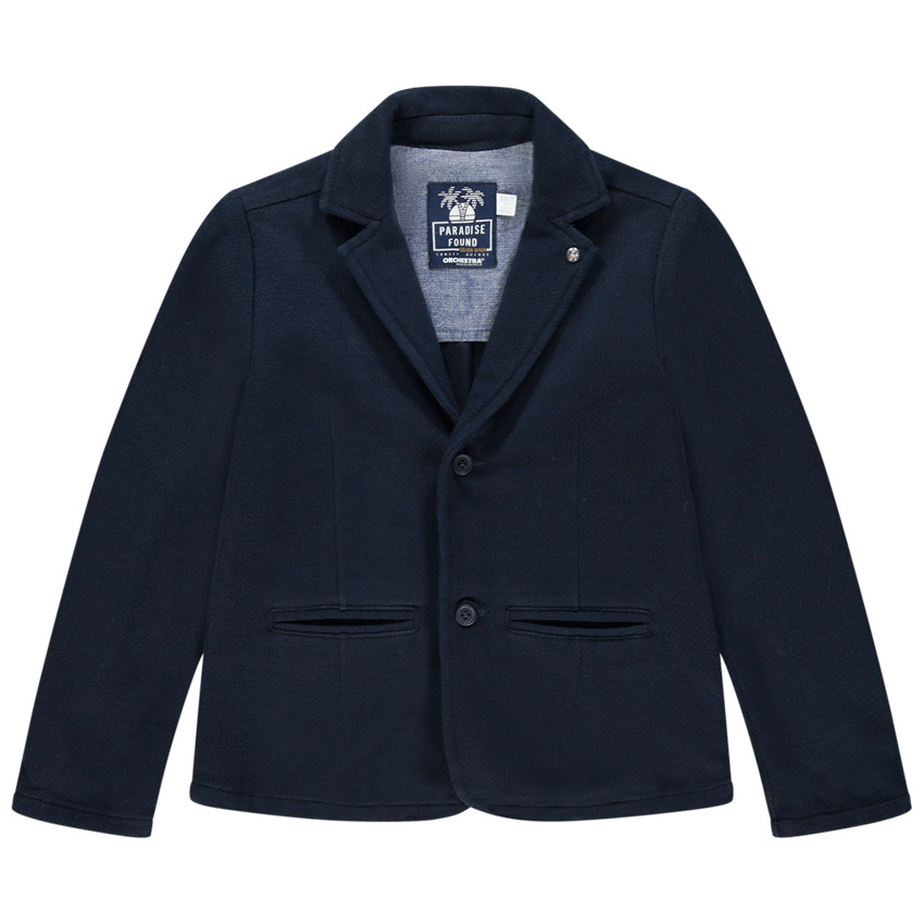 Blazer en coton bleu marine