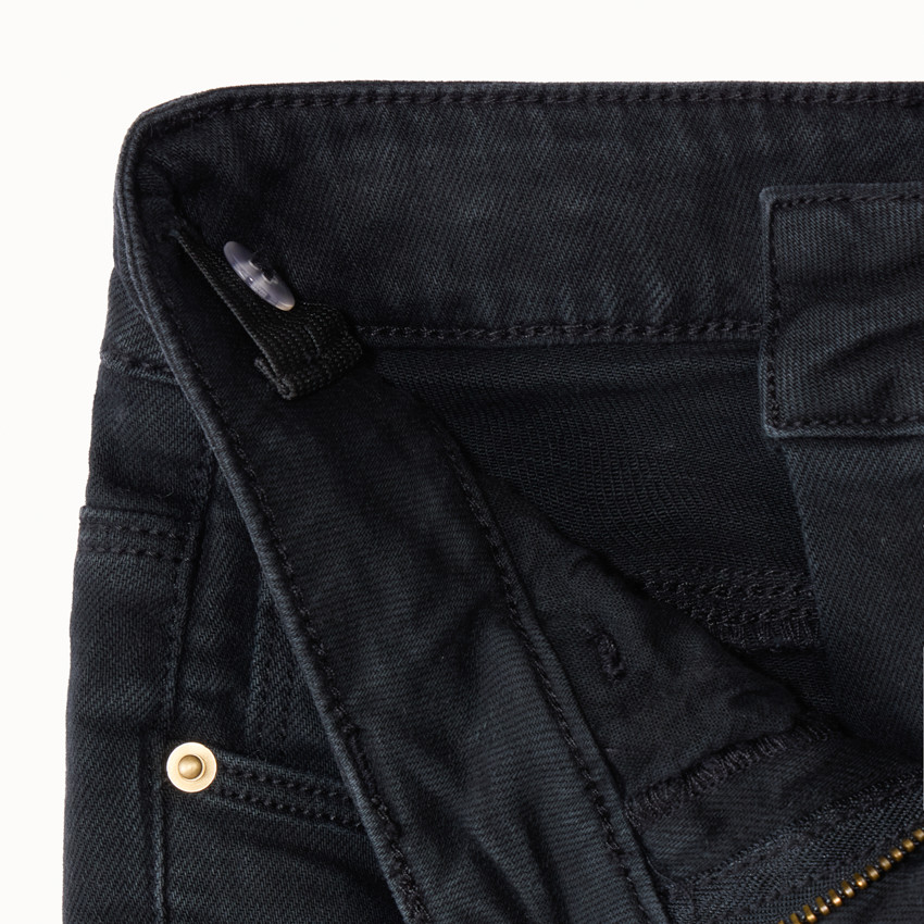 Jean large uni avec cordon pour fille 