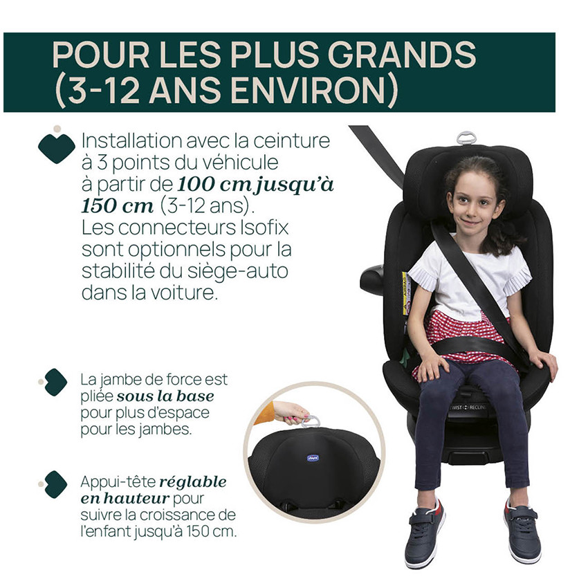 Siège auto EverOne Isofix i-Size 40-150cm Groupe 0/1/2/3 Black 
