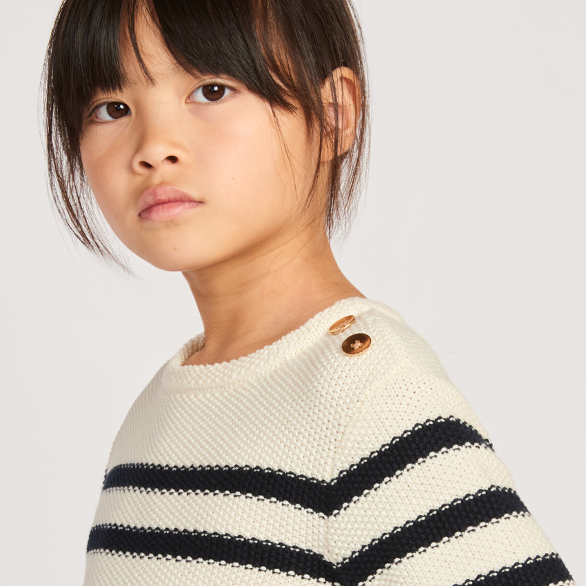 Pull manches longues marinière pour garçon  