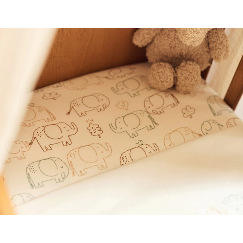 Drap-housse jersey - 40/50 x 80/90cm - Elephant Tales 