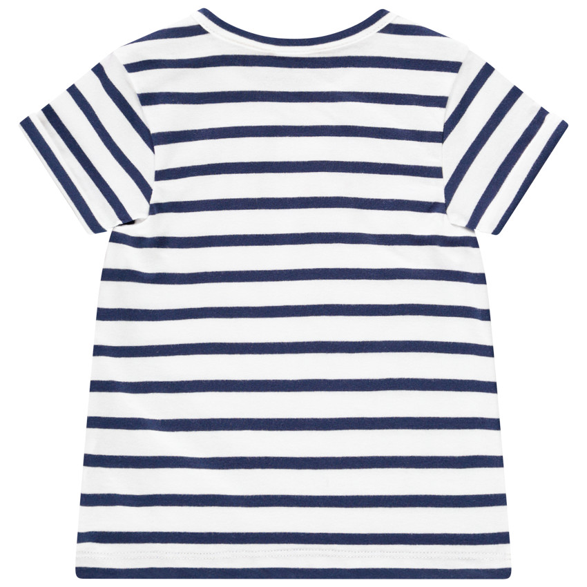 T-shirt mixte bébé manches courtes esprit marinière 