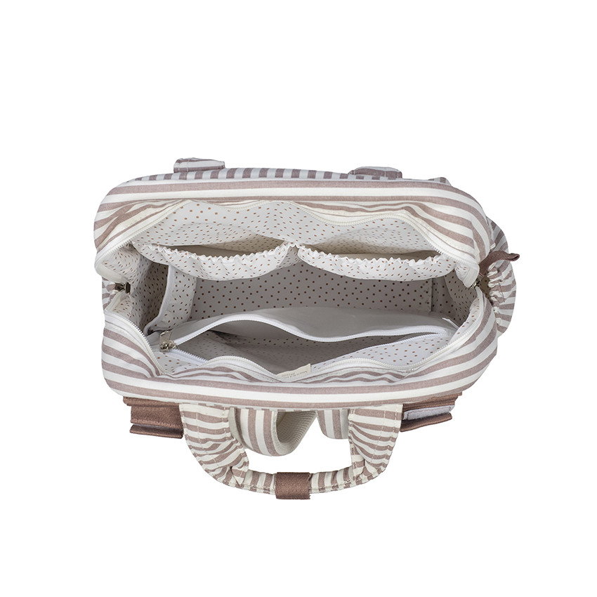 Sac à dos à langer Pralinés à rayures - Moka 