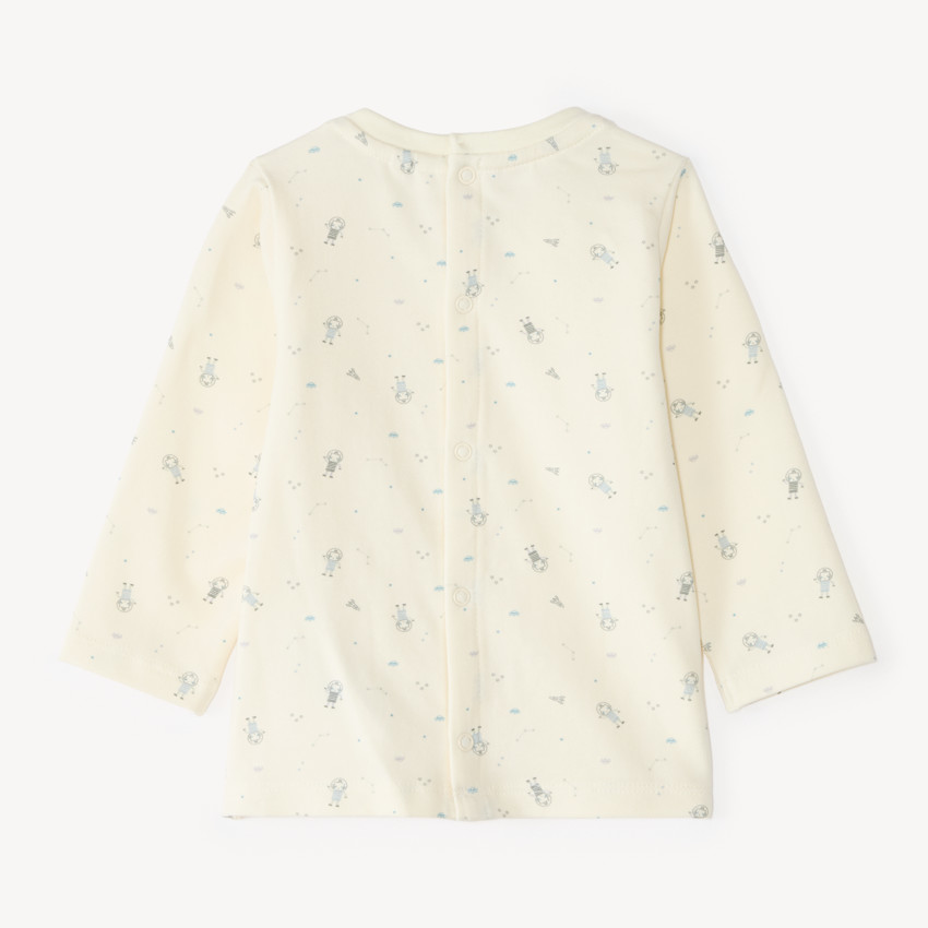 Ensemble salopette et t-shirt bébé garçon motifs robots 