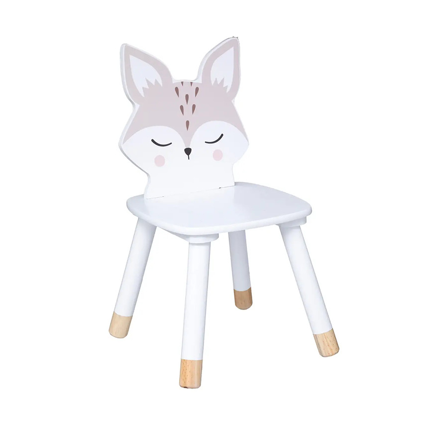 Chaise douceur en bois blanc renard  