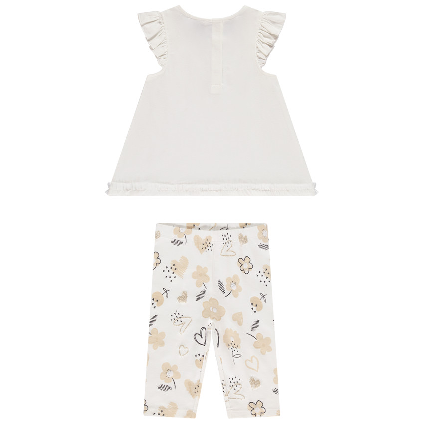 Ensemble de cérémonie tunique + caleçon imprimé pour bébé fille 