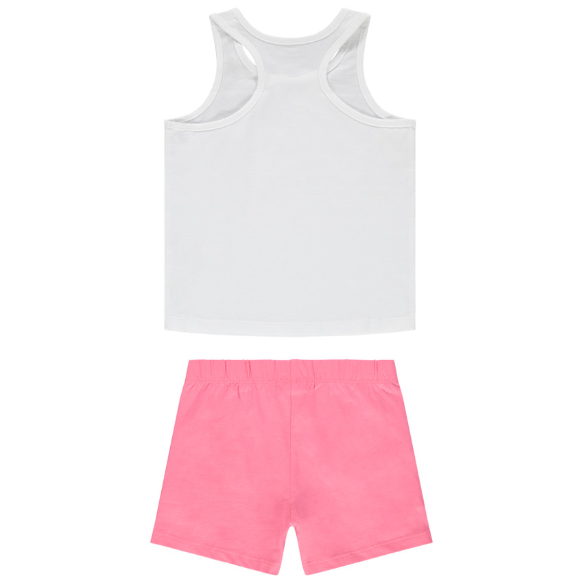 Pyjama court print étoile et short rose 