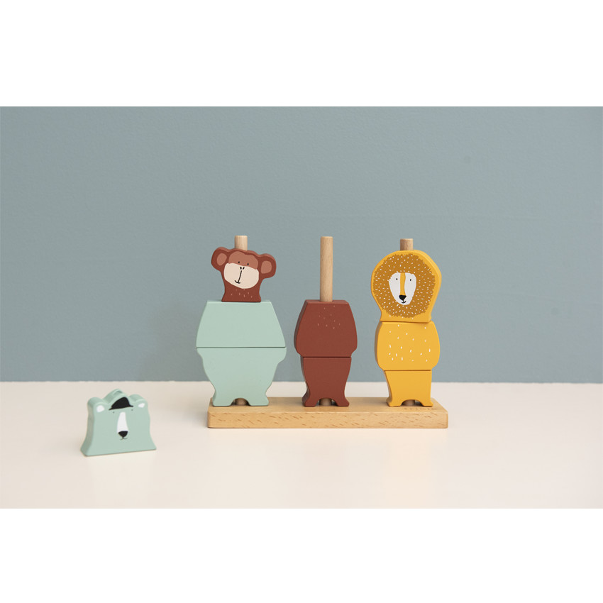 Puzzle animaux en bois à empiler 