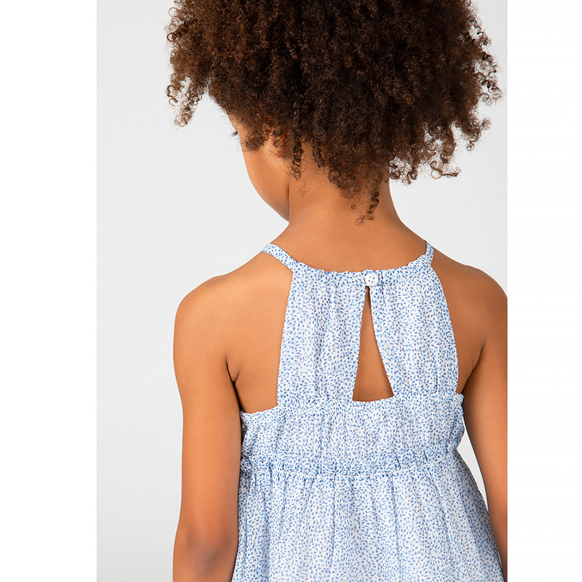 Robe courte imprimée avec dos fantaisie pour fille 