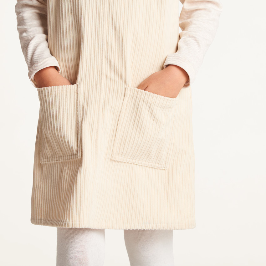 Robe salopette fille en velours côtelé 