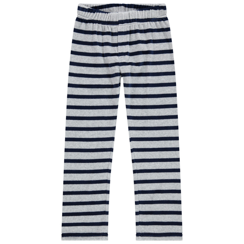 Pyjama en velours print Mickey et bas rayé 